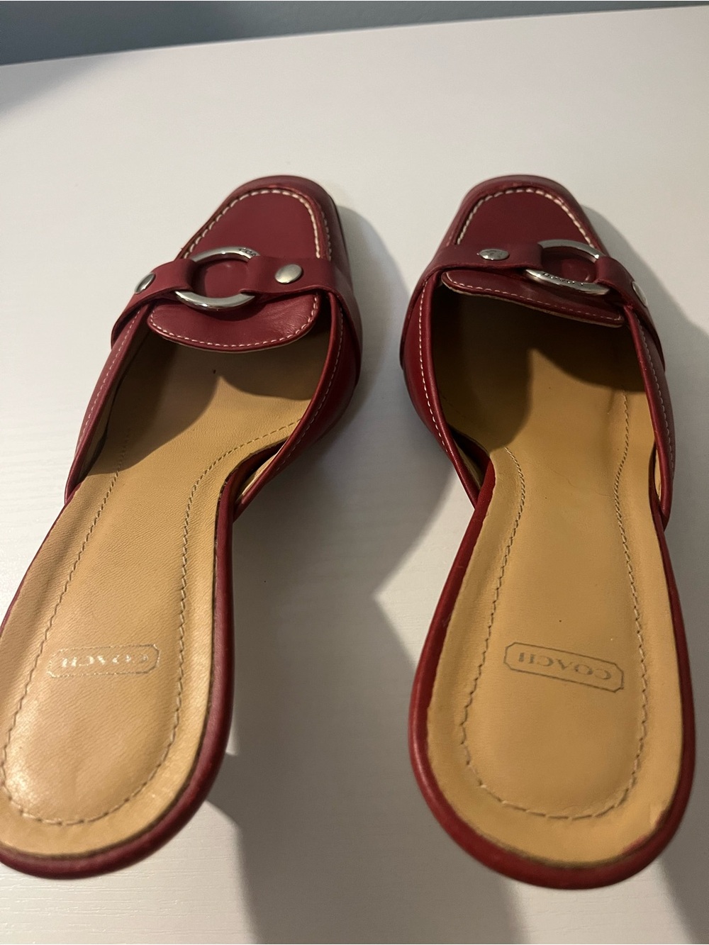 2 pairs/ red and pink coach heels - Picture 3 of 7